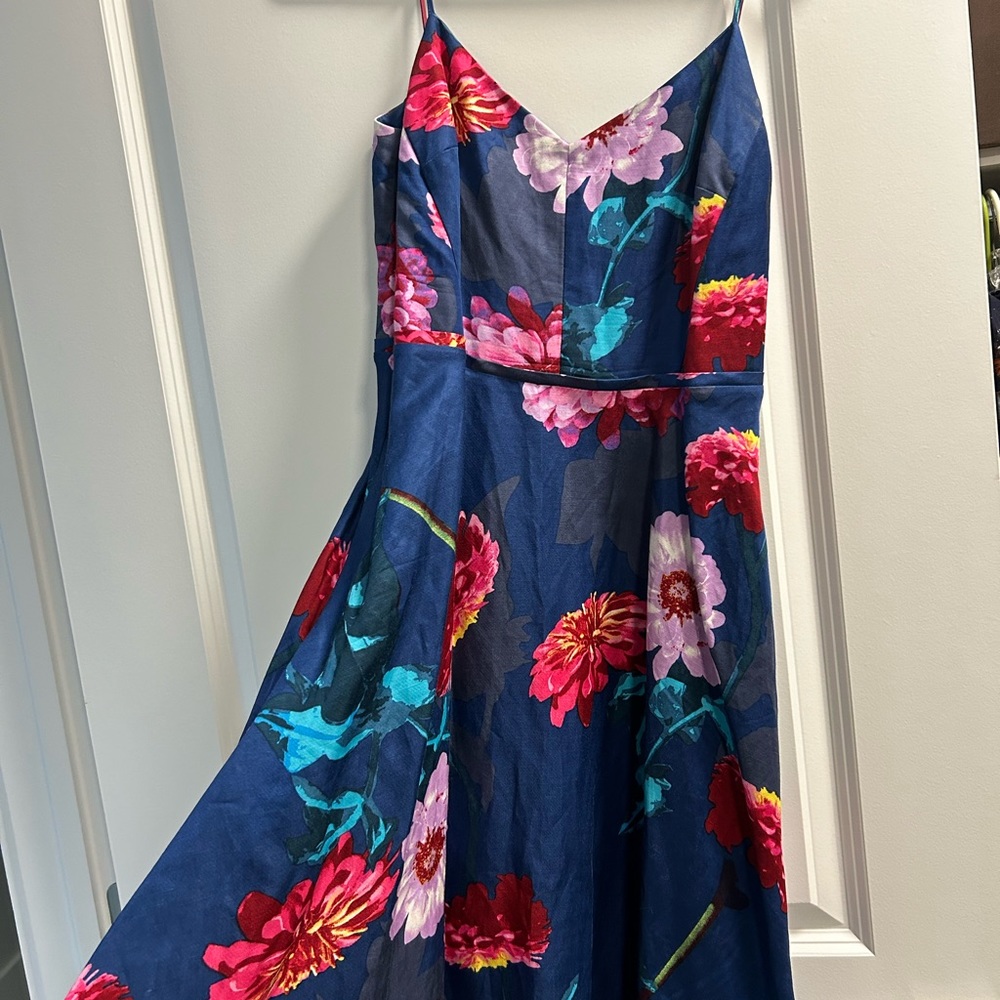 Banana Republic floral fit and flare spaghetti strap dress